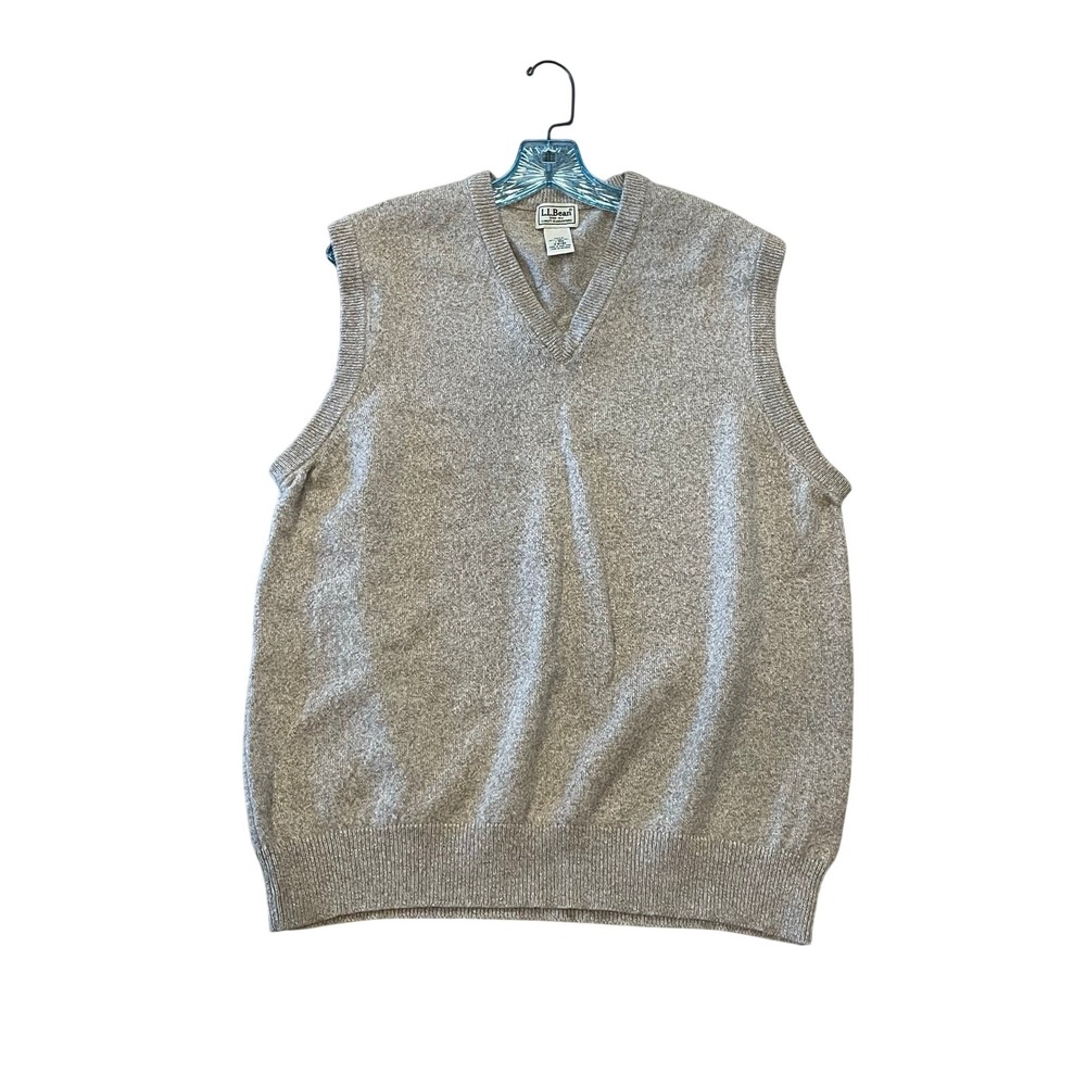 L.L Bean Mens 100% Wool Sweater Vest Large Classic Academia Preppy